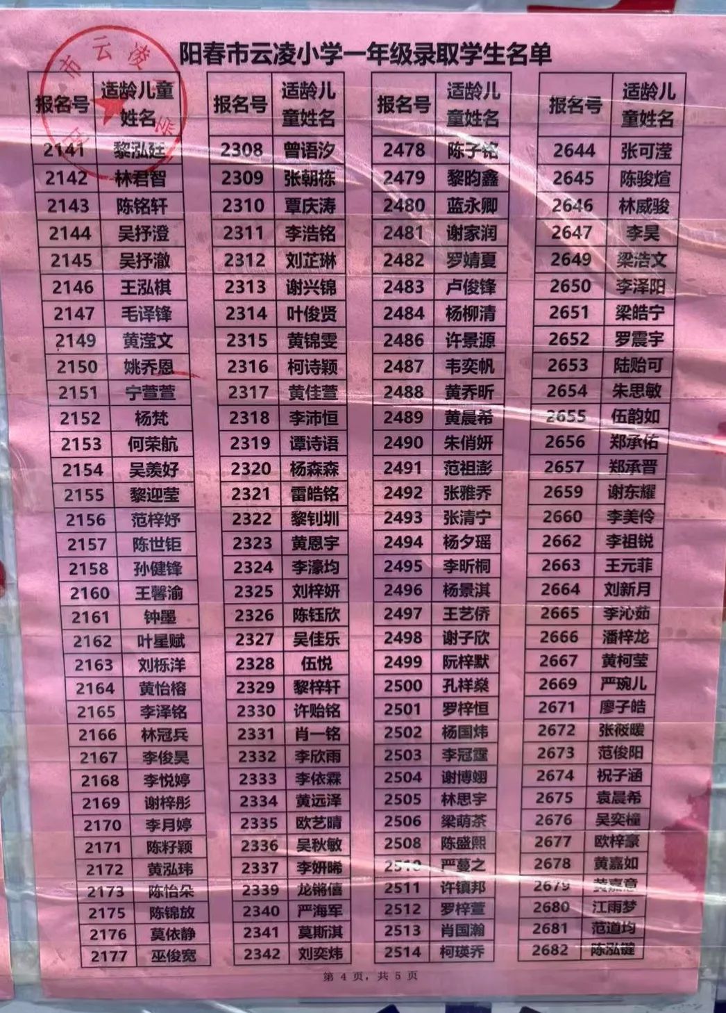 图片[15]-2025年阳春兴华、云凌、实验小学一年级新生录取名单公布-阳春敏学网